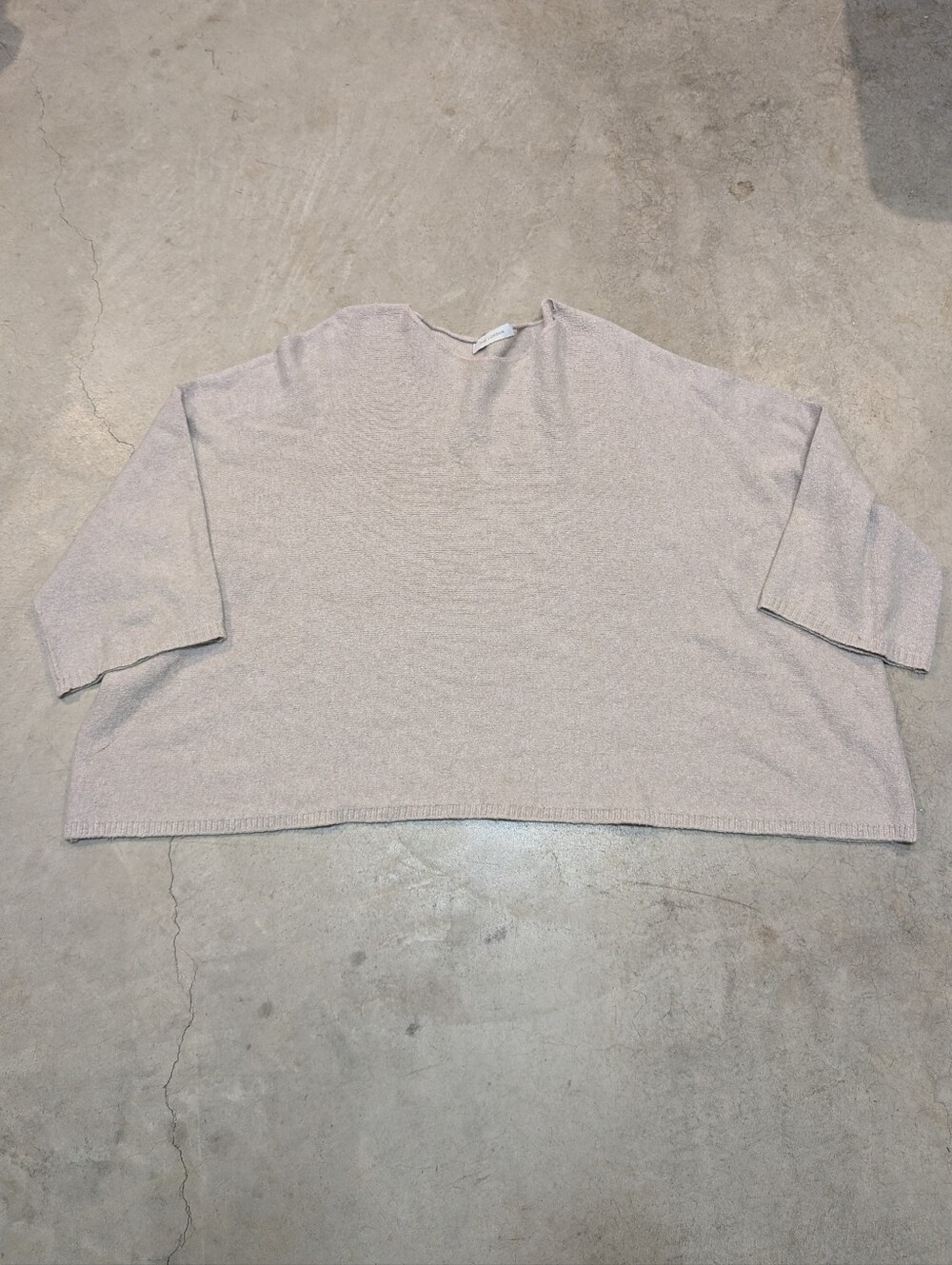 Jaki London Sweater Women's OS? Brown/Tan Oversized 1/2 - 3/4 Sleeve Flaws